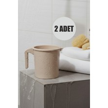 UltraMint 2'li Plastik Saplı Maşrapa, 1600 Ml, Tuvalet ve Banyo Için Kullanışlı Su Kabı