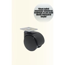 Nuveden Ieg™ Kilitsiz Mobilya Tekerleği 6 cm 4 Adet Dayanıklı Tasarım NVDN-TKNRS34