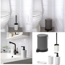 UltraMint 5'li Banyo Seti Beyaz Galvaniz Çelik ve Plastik, Pratik ve Şık Tasarım