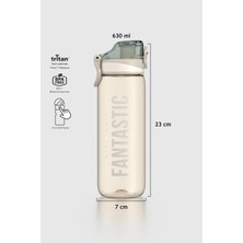 Renga Trego Yazı Desenli 630 ml Tritan Matara 912155 Bej