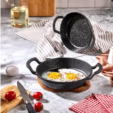 Braventa Collection 2'li Granit Alüminyum Döküm Sahan Seti | Yapışmaz Yumurta & Kızartma Tavası | Granit Omlet Tavası (1