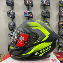 Ls2 Stream 2 Fury Mat Siyah-Gri-Neon Sarı Kask