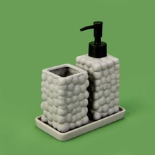 UltraMint Şık 2'li Standlı Banyo Aksesuar Seti, Gri