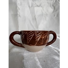 Arken Seramik Çift Kulplu Seramik Fincan