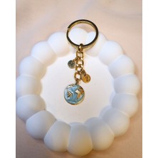 With Love - Harfli Sen Benim Dünyamsın Anahtarlık | Kişiye Özel Çelik El Yapımı Harf Detaylı Dünya Sembollü Kararma Yapmaz Anahtarlık