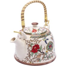 PremiumPort Seramik Demlik, Bitki Çayı Süzgeçli, Şık ve Kullanışlı Tasarım