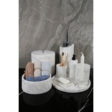 UltraMint 12 Parça Mermer Desenli Banyo Seti, Şık ve Kullanışlı Tasarım