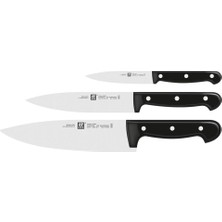 Braventa Collection Zwilling Twın Chef 3 Bıçak Seti, Paslanmaz Çelik, Siyah