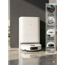 Xiaomi 20.000 Pa Emiş Gücü ve Saç Dolaşmayan Kesici Fırçalı Robot Süpürge 80°c Sıcak Su Yıkamalı ve Otomatik Toz Boşaltmalı Sistem