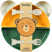 Braventa Collection Tucklebery Buddy Mama Tabağı Seti, 1 Ayıcık Tabak 4 Kase Çatal-Kaşık, Bebek ve Çocuklar Için Yemek T