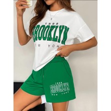 Başak Collection Kadın Üst Süprem Alt Iki Iplik Kumaş Brooklyn Baskılı Ikili Takım