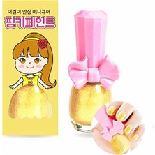 Braventa Collection Pinky Cosmetic I'm Pinky Kids Nail Paint Shiny Gold Çocuklar Için Soyulabilir Oje