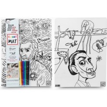 Braventa Collection Funny Mat Vincent Van Gogh & Salvador Dali, 30X40CM, 6'lı Kalemli