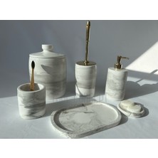 UltraMint Şık Mermer Desenli Beton Banyo Seti, Zarif ve Modern Tasarım