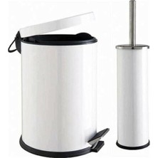 UltraMint Banyo Temizlik Seti, 3 Lt Çöp Kovası ve 2'li Klozet Fırça Seti