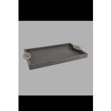 Zepce Design Gri Gold Kadife Tepsi