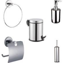 UltraMint Çok Fonksiyonlu Banyo Seti, Paslanmaz Çöp Kutusu ve Aksesuarlar