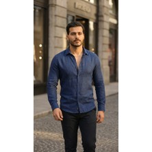 Başak Collection Erkek Uzun Kollu Keten Gömlek