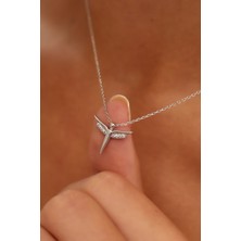 925 Ayar Melek Gümüş Kolye Rodyum Kaplama