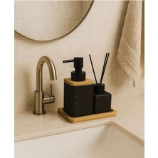 UltraMint Ahşap Tepsili Sabunluk ve Kokuluk, Şık Banyo Düzenleyici Seti