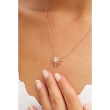 925 Ayar Zirkon Taşlı Yıldız Gümüş Kolye Rodyum Kaplama