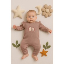 Hazego Kirpi Nakışlı % 100 Pamuk Kız Bebek Tulum