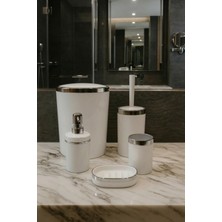UltraMint Şık 5'li Banyo Seti: Akryl, Çöpkovası, Wc Fırçalık ve Sabunluklar