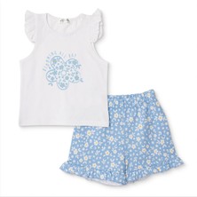 Hellobaby Hellobaby, Kız, Atlet-Şort, Çiçek Baskılı, Bisiklet Yaka, Kısa Paça, Atlet