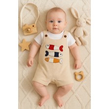 Hazego Balık Nakışlı Kısa Kollu Erkek Bebek Tulumu