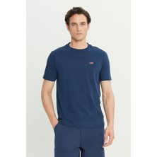 Lee %100 Pamuk Regular Fit Normal Kesim Lacivert Basic Tişört