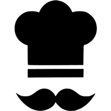 Mlh Store Bıyıklı Aşçı Oto Özel Yeni Sticker Siyah 25 x 32 cm