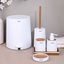 UltraMint Şık 6 Parça Banyo Seti Beyaz, Temizlik ve Konfor Için Ideal