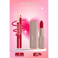 Maybelline New York Lifter Liner Dudak Kalemi 010 Main Character + Hyalüronik Asitli Besleyici Yağlı Ruj 004 Wild Card