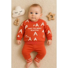 Hazego Harf Baskılı 2'li % 100 Pamuk Erkek Bebek Takımı