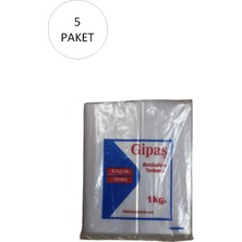 Gipaş Bakkaliye Naylon Torba 5'kg Lık 30X52 cm 5 Paket (Takriben 550 Adet)