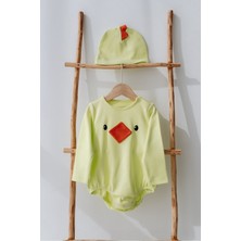 Lilabio %100 Pamuk Civciv Kostüm Body & Şapka Seti – Unisex Bebek Hediye Seti