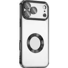 Gpack iPhone 17 Pro Max Uyumlu Kılıf Logo Gösteren Kamera Korumalı Silikon Siyah