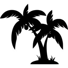 Mlh Store Palmiyeler Oto Özel Yeni Sticker Siyah 30 x 27 cm