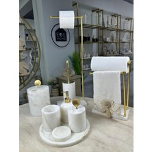 UltraMint Şık 9 Parça Mermer Banyo Seti, Zarif ve Modern Tasarım