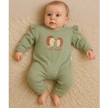 Hazego Kirpi Nakışlı % 100 Pamuk Kız Bebek Tulum