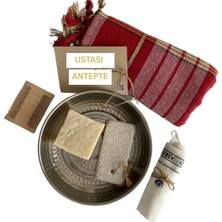 UltraMint 6'lı Banyo Aksesuar Seti, Peştemal, Hamam Tası, Ipek Kese, Ponza Taşı, Tarak, Sabun