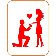 Mlh Store Kalpli Sevgiliye Teklif Oto Özel Yeni Sticker Kırmızı 18*15 cm