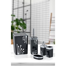 UltraMint Şık 5 Parça Kare Gümüş Banyo Seti, Modern ve Zarif Tasarım