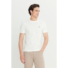 Lee %100 Pamuk Regular Fit Normal Kesim Beyaz Basic Tişört
