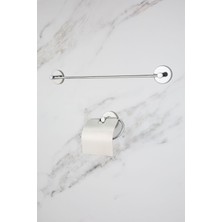 UltraMint Krom Uzun Havluluk ve Peçetelik Seti, Modern Banyo Aksesuarları