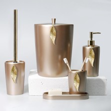 UltraMint Şık ve Rahat Banyo Seti, Vizon ve Altın Tonları, Modern ve Zarif Tasarım