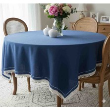 Yarımada Kadın Kooperatifi ​yumuşak Dokulu Kenar Nakışlı ve Dantel Detaylı Masa Örtüsü - 150X140 cm