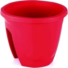 Braventa Collection Kırmızı Renkli 7,5 Litrelik Balkon Saksı Takımı, 29,7 cm