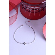 INNUENDO JEWELRY 925 Ayar Gümüş Taşlı Yonca Bileklik