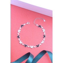 İnnuendo Jewelry 925 Ayar Gümüş Sıralı Kelebek Bileklik